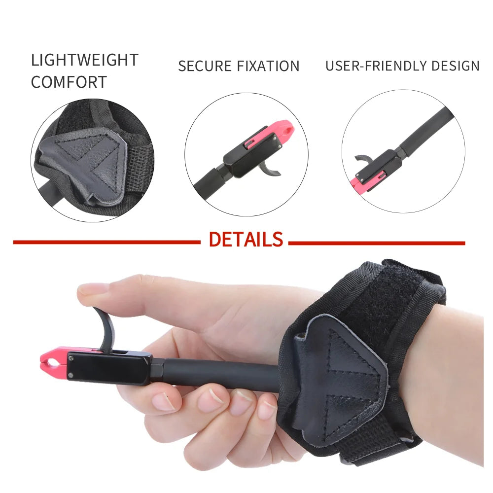 Compound Bow Wrist Release Adjustable Aluminum Alloy 360° Rotatable Jaw Caliper for Hunting Shooting Training Accessories