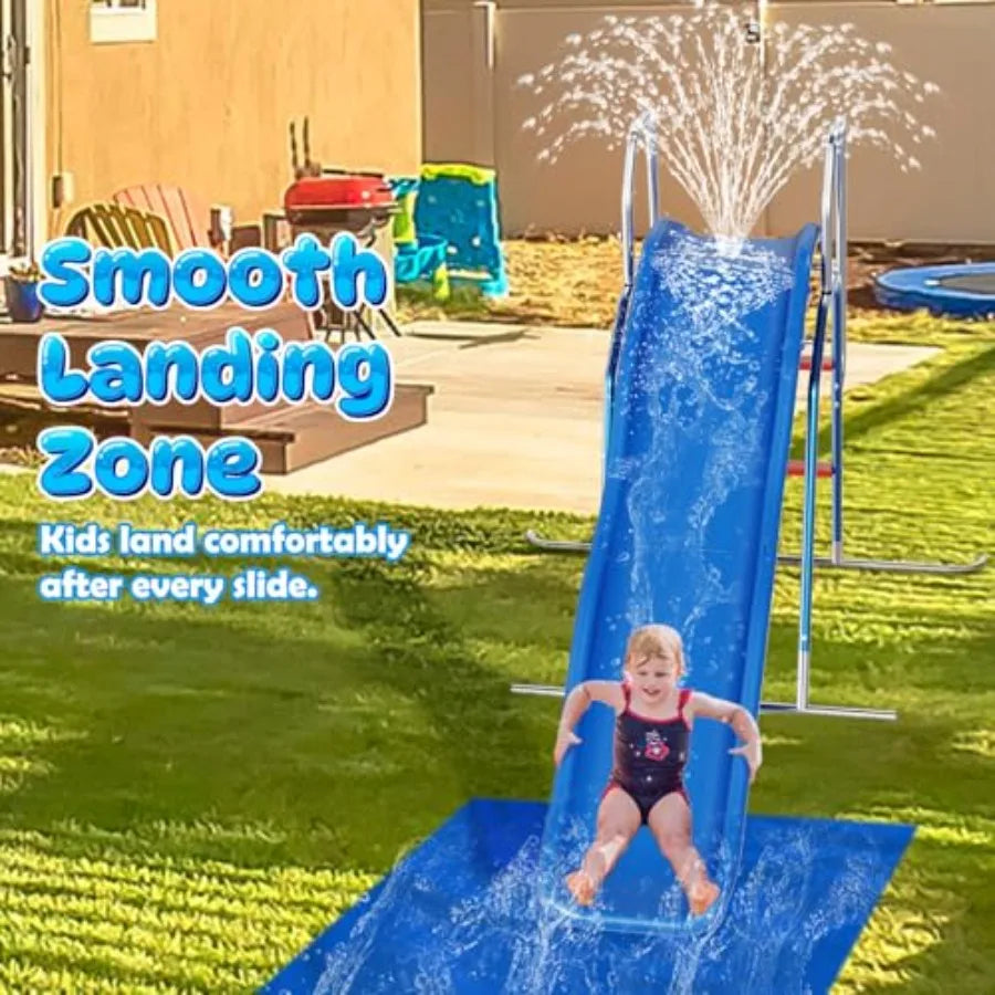Water Slide for Backyard Outdoor Waterslide with 3-Zone Spray Sprinkler and Ground Tarp Summer Water Game Toy for Backyard Wate