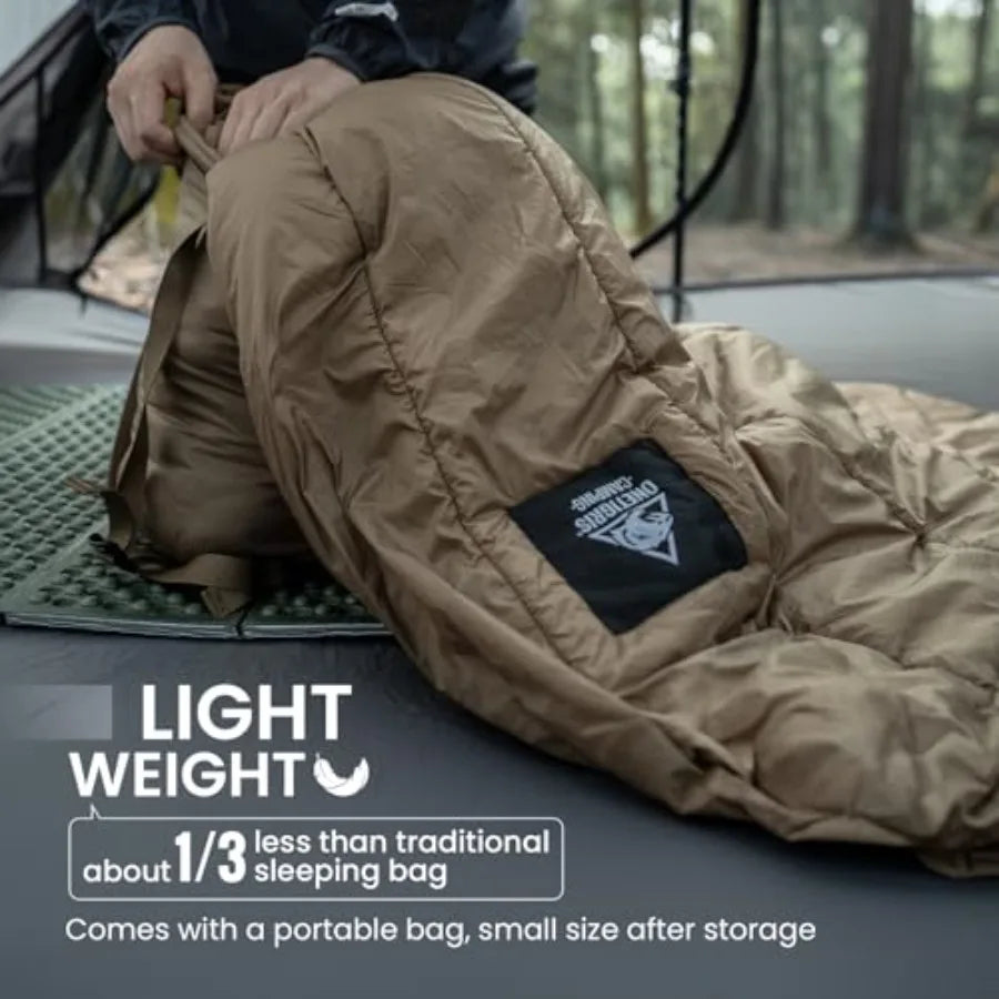 Outback camping, hiking, backpacking, hammock use: Featherlite ultralight sleeping quilt in charcoal gray, 35oz weight, 40F war