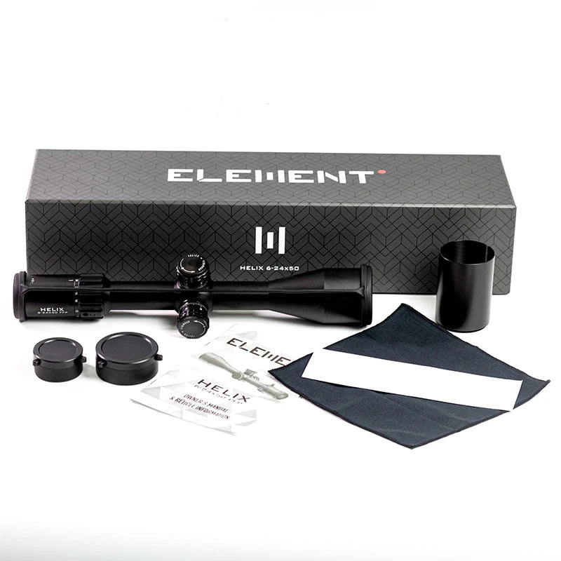 Optics Helix 6-24x50 FFP First Focal Plane Riflescope w/ Zero stop 30mm Tube APR-2D MRAD Reticle Rifle Scope Sight Luneta