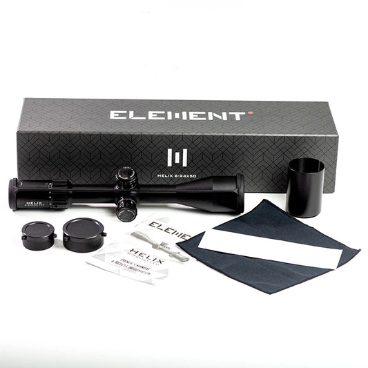 Optics Helix 6-24x50 FFP First Focal Plane Riflescope w/ Zero stop 30mm Tube APR-2D MRAD Reticle Rifle Scope Sight Luneta