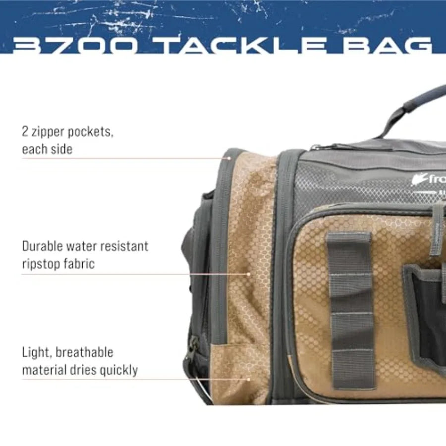 Heavy Duty Fishing Tackle Duffle Bag, Solid Brown Elements, 3700