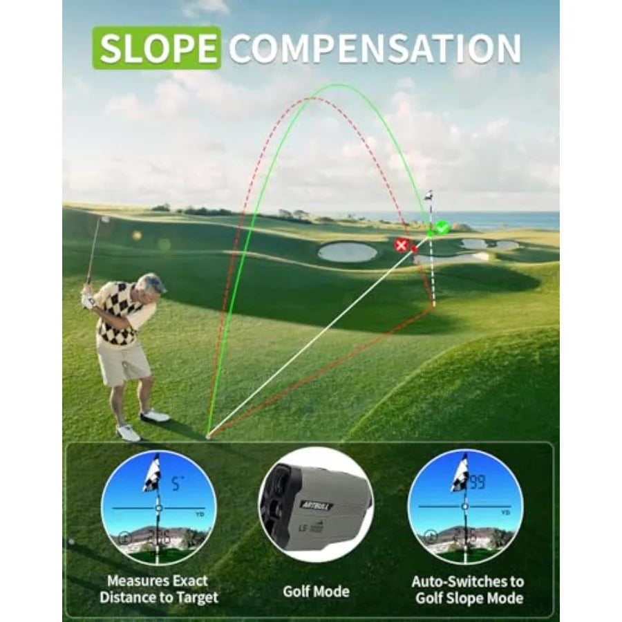 1000 Yard Laser Rangefinder 6X with Slope Golf Hunting Range Finder with Scan Flag Lock Vibration IPX4 Waterproof High