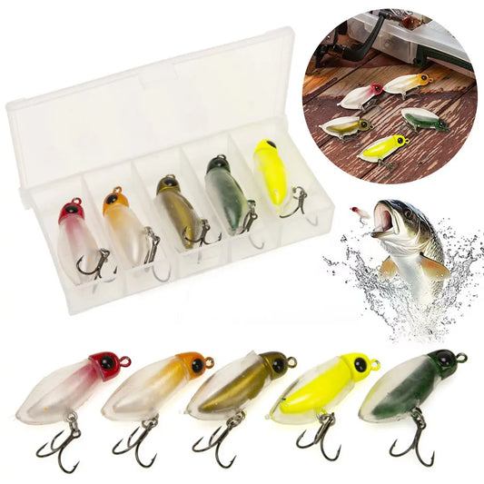 5pcs Insect Micro Bait 40mm 2.3g Trout Lure Artificial Bait Wobblers for Freshwater and Saltwater Fishing