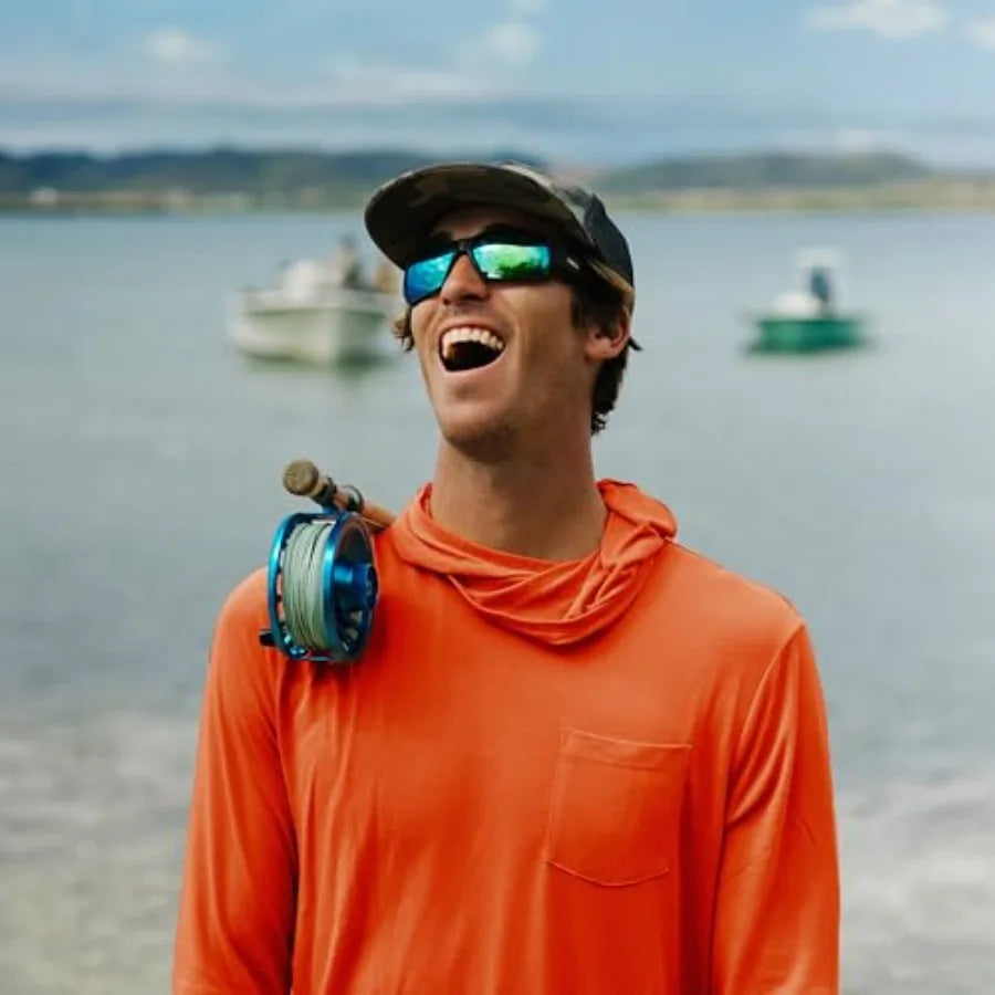 Men's Lightweight Hoodie - UPF 20+ Sun Protection Hoodie for Men - Breathable Long Sleeve Sun Shirt for Fishing