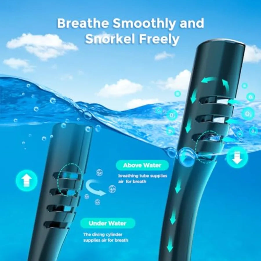 Snorkeling mini scuba tank 0.5L aluminum diving cylinder with full-face mask underwater breathing system black DOT-certified li