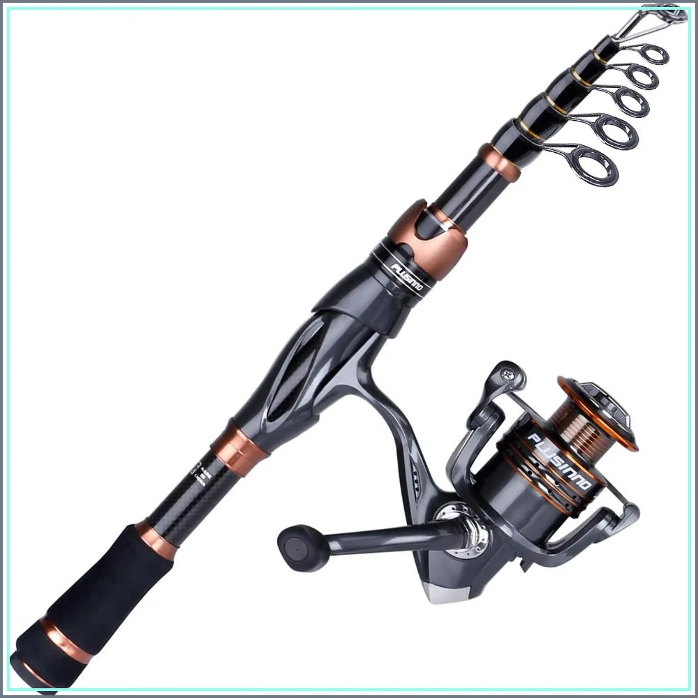 Telescopic Fishing Rod & Spinning Reel Combo, IM6 Carbon Fiber, 12+1 Bearings, Travel Gear