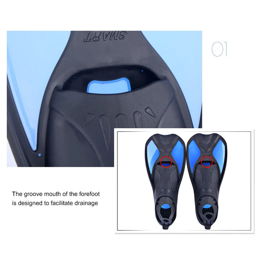 Snorkeling Diving Fins Unisex Flexible Submersible Foot Anti-Slip Professional Scuba Diving Fins for Adult Kids Diving Equipment