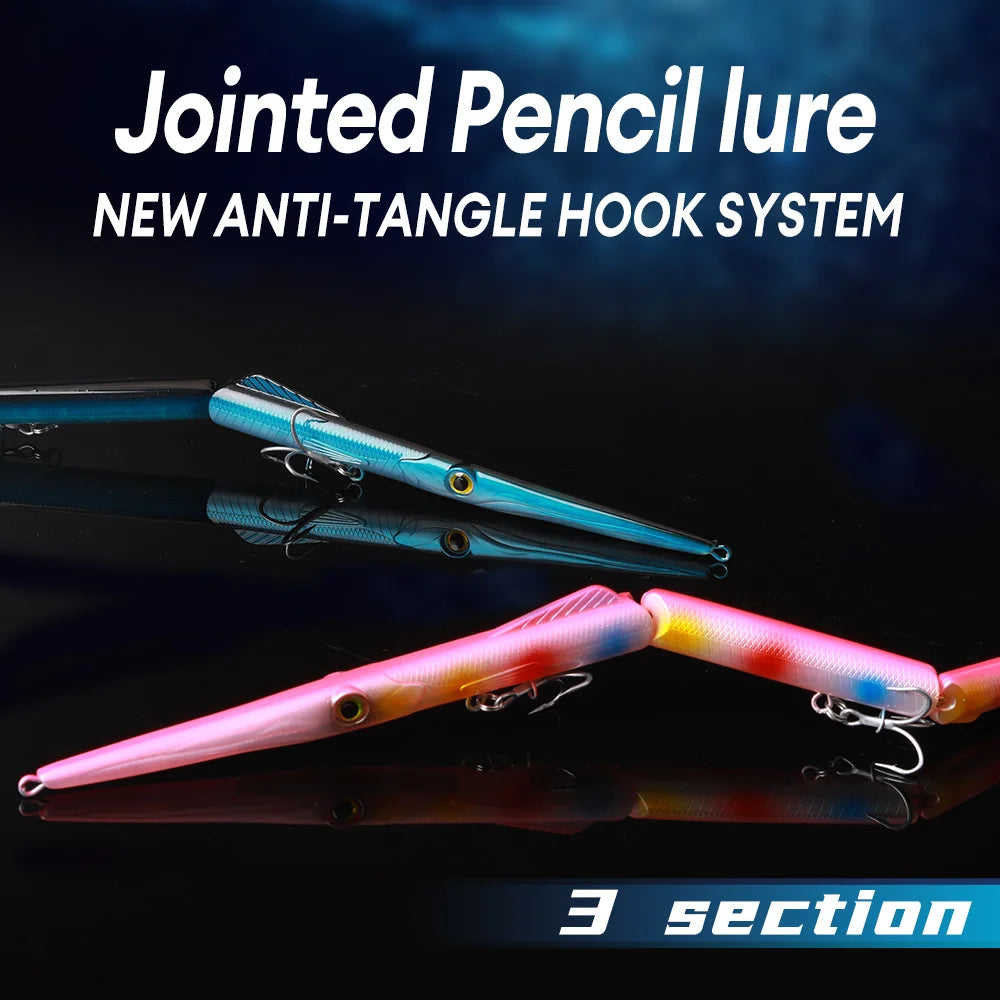 3pcs Jointed Pencil Fishing Lure 255mm 33g 3 Section Lure Needle Sinking Artificial Swimbaits For Saltwater Freshwater Bass Trout Pike Fishing