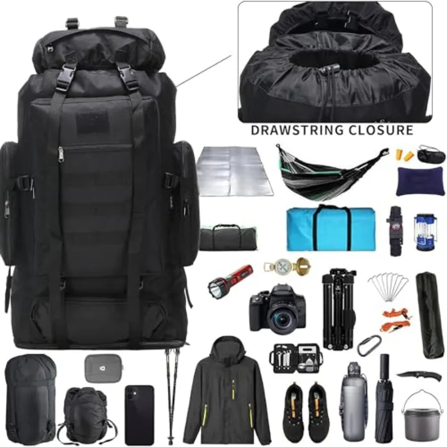 Hiking Backpack for Men 70L/100L Camping Backpack Military Rucksack Molle 3 Days Assault Pack for Climbing Camping Backpack, 3