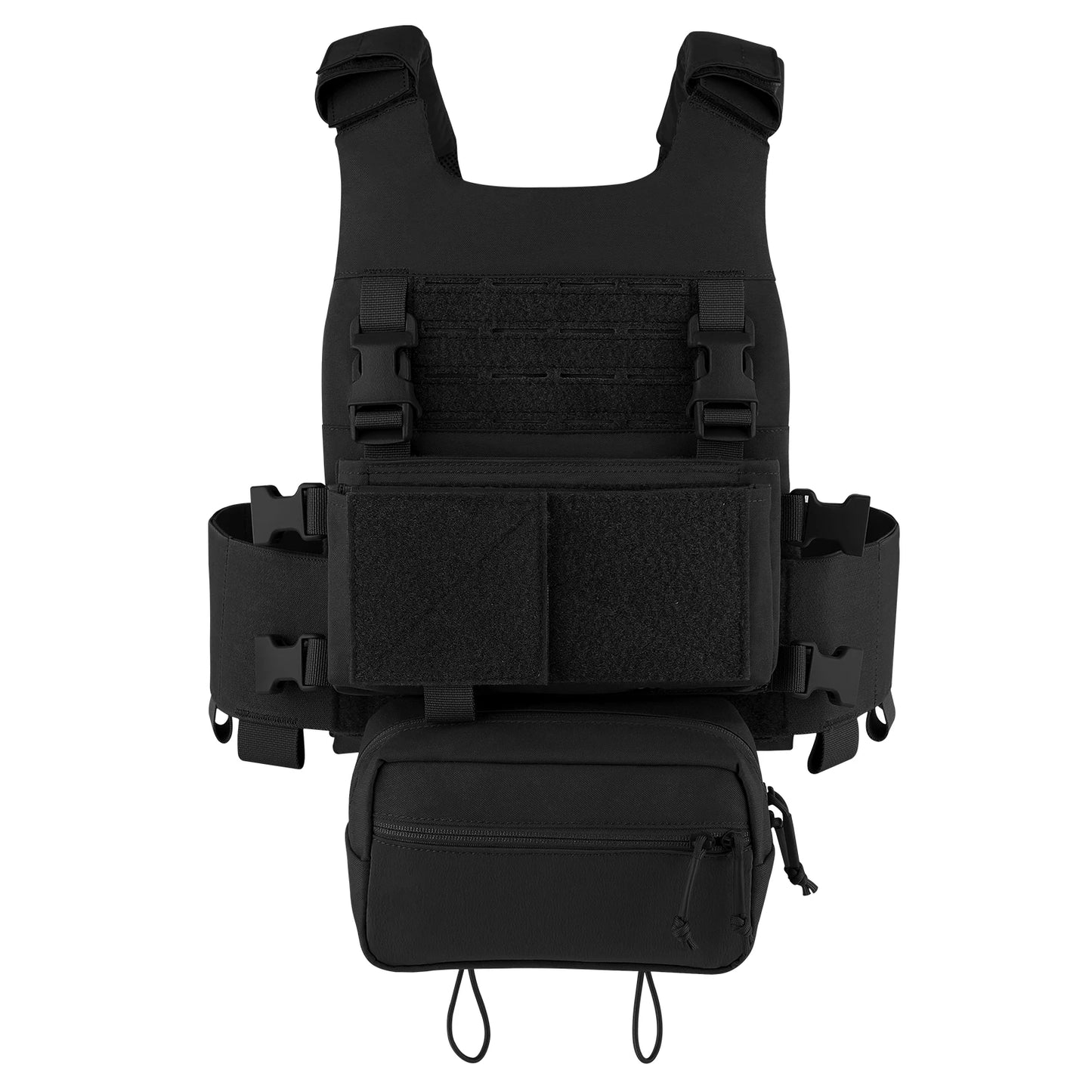 KRYDEX Tactical Vest MOLLE Low Vis Slick Plate Carrier Elastic Cummerbund 7.62 5.56mm Mag Pouch Drop Pouch Lightweight Man Vest