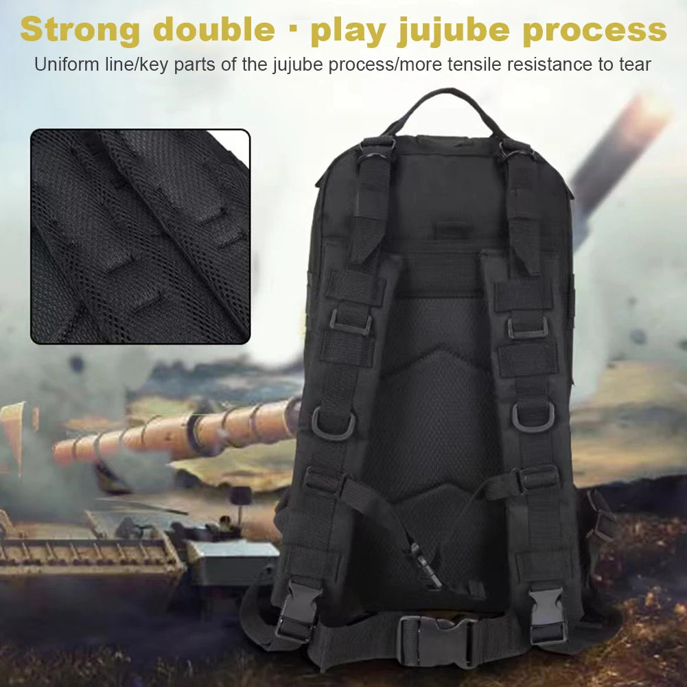 Mountaineering Bag Large Capacity Tactical Bag Adjustable Hiking Backpack Breathable for Hiking Camping Travel