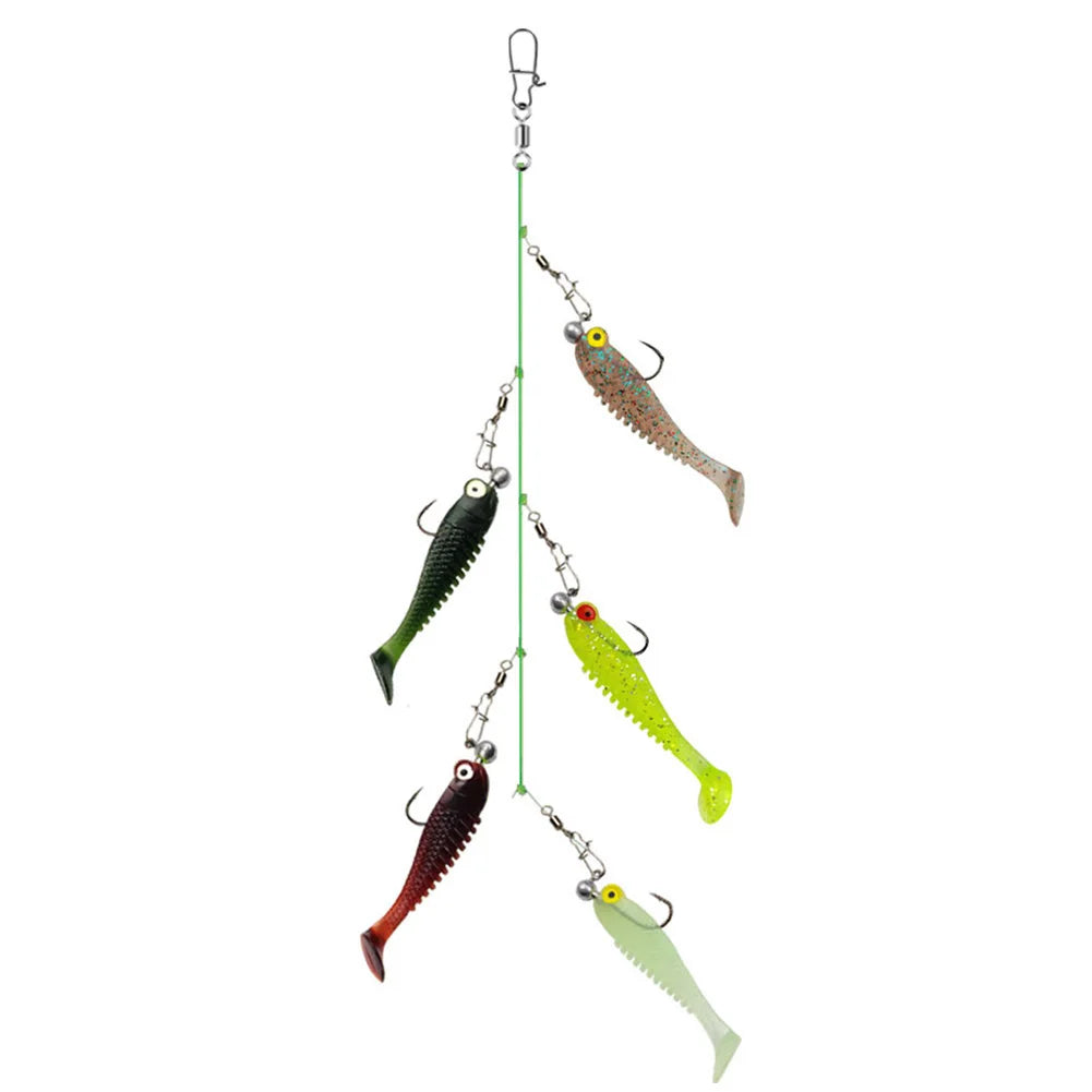 Cluster Soft Lure Pesca Jig Head Artificial Silicone Soft Bait Pesca Bait Fishing Rig for Saltwater