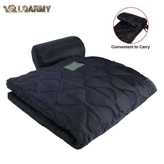 Tactical Poncho Liner Camouflage Water Repellent Woobie Quilted Blanket Suitable for Camping, Shooting Hunting
