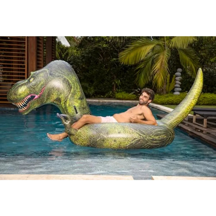Gigantic Inflatable 2 to 3 Person Pool Beach and Lake Swim Raft with Durable PVC Material in Blue for Comfortable Outdoor Water