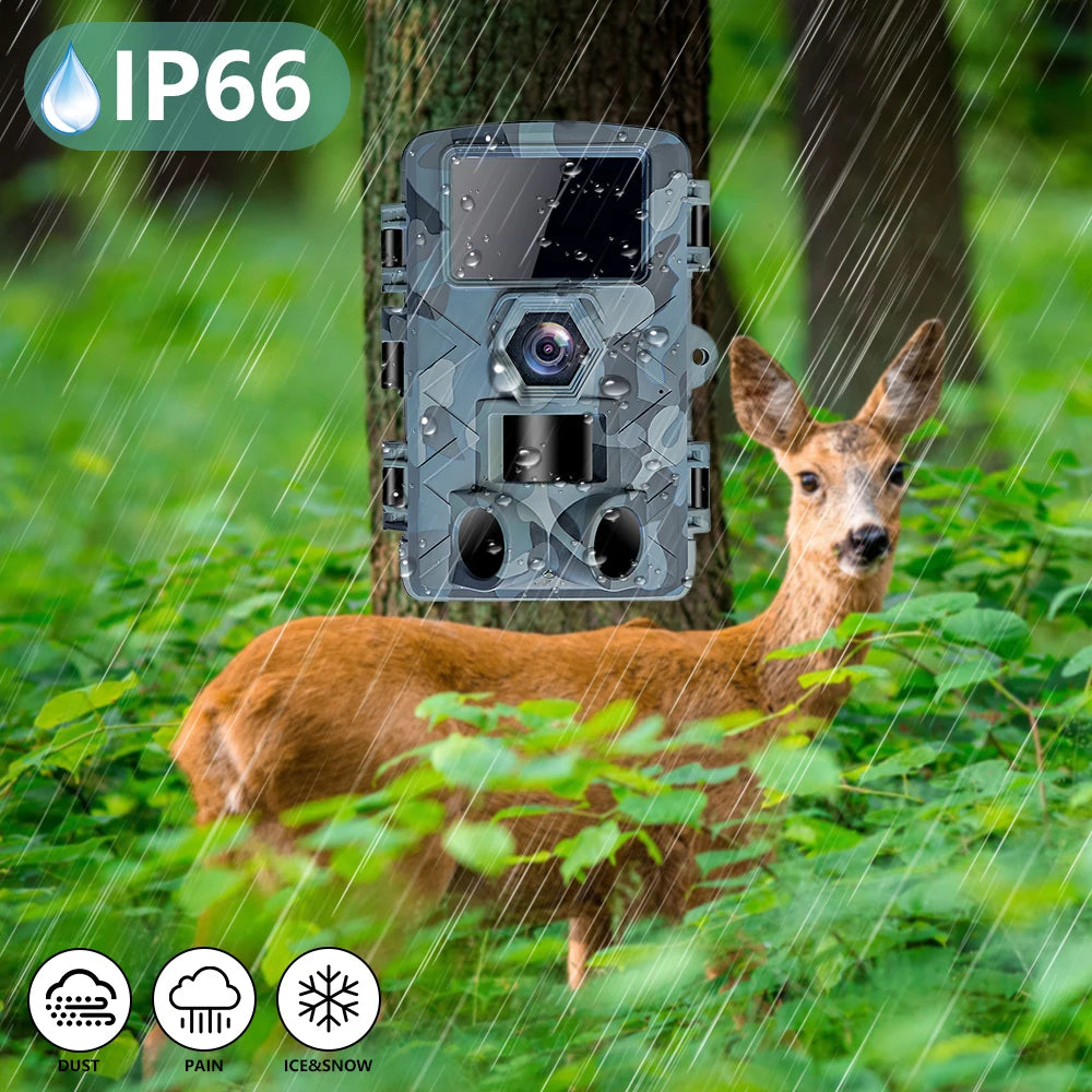WiFi Trail Camera, 60MP Wildlife Hunting Camera with APP Control, Motion Detection, 32GB TF Card Included, IP66 Waterproof, 120° Wide-Angle for Deer Scouting, Farm Monitoring & Outdoor Use