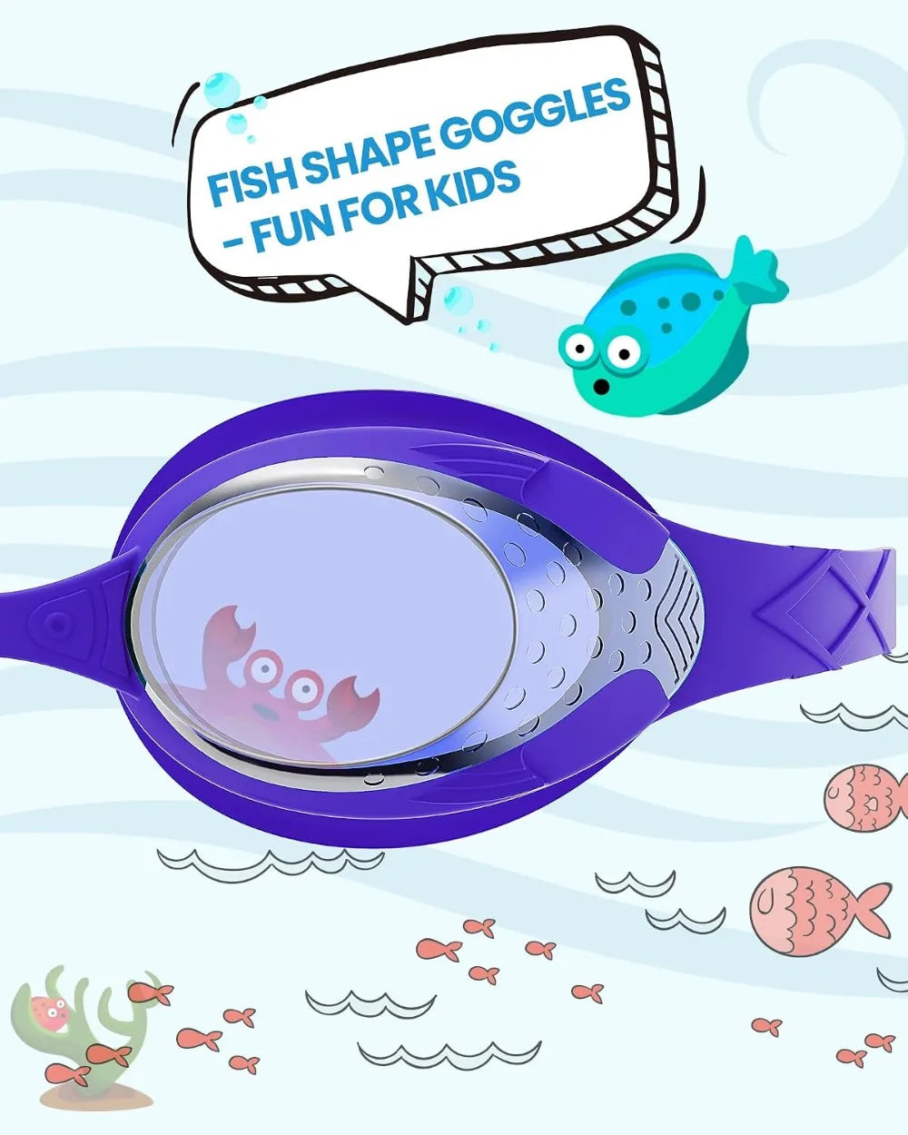 Kids Swim Goggles 2 Pack - Quick Adjustable Strap, Clear & Tinted Lenses for Indoor/Outdoor Use