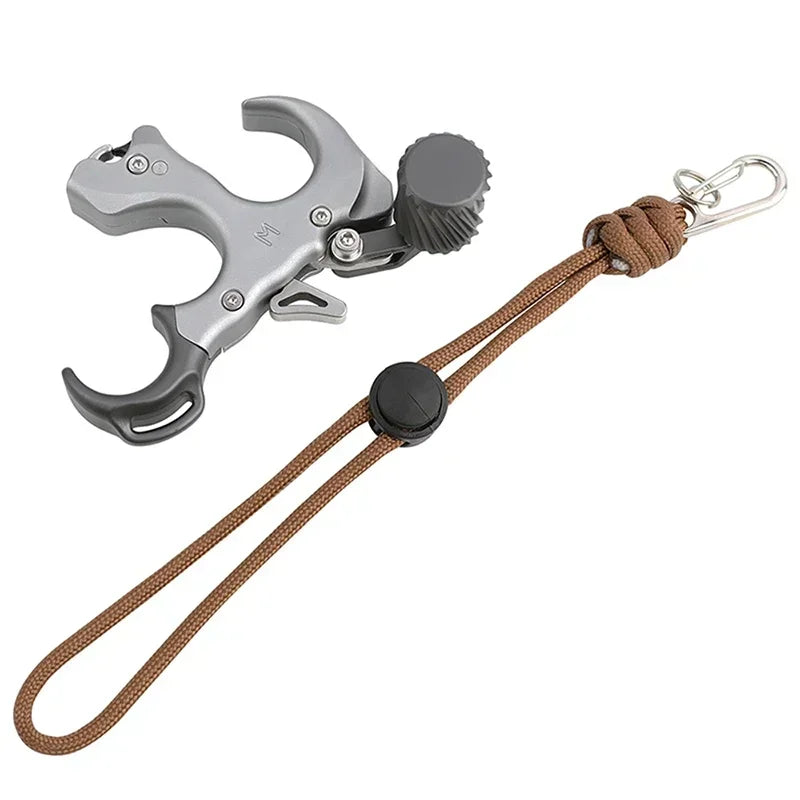Archery Release Aid, 3/4 Finger Aluminum Grip, Thumb Trigger for Compound Bow, Hunting & Target Shooting, Left/Right Hand Compatible Archery Accessories