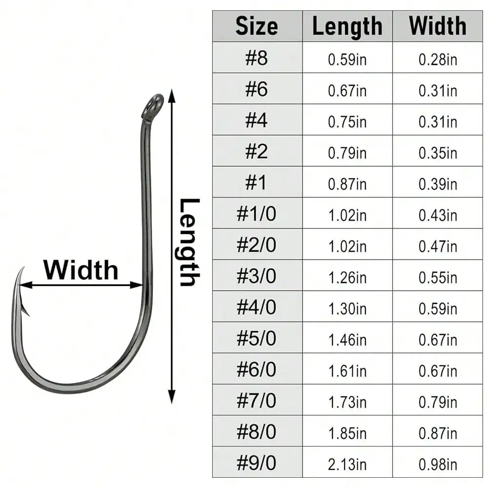 100 Pack Octopus Fishing Hook Saltwater & Freshwater Live Bait Offset Catfish Bass Surf Fishing Hooks Texas Drop Shot Rig Carp Bluegill Tuna