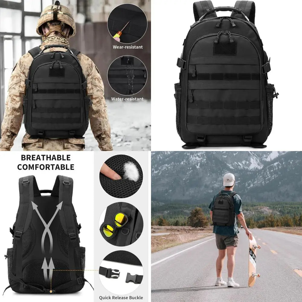 40L Military Tactical Backpack - Large 3-Day Assault Pack with MOLLE System for Outdoor and Hunting Adventures