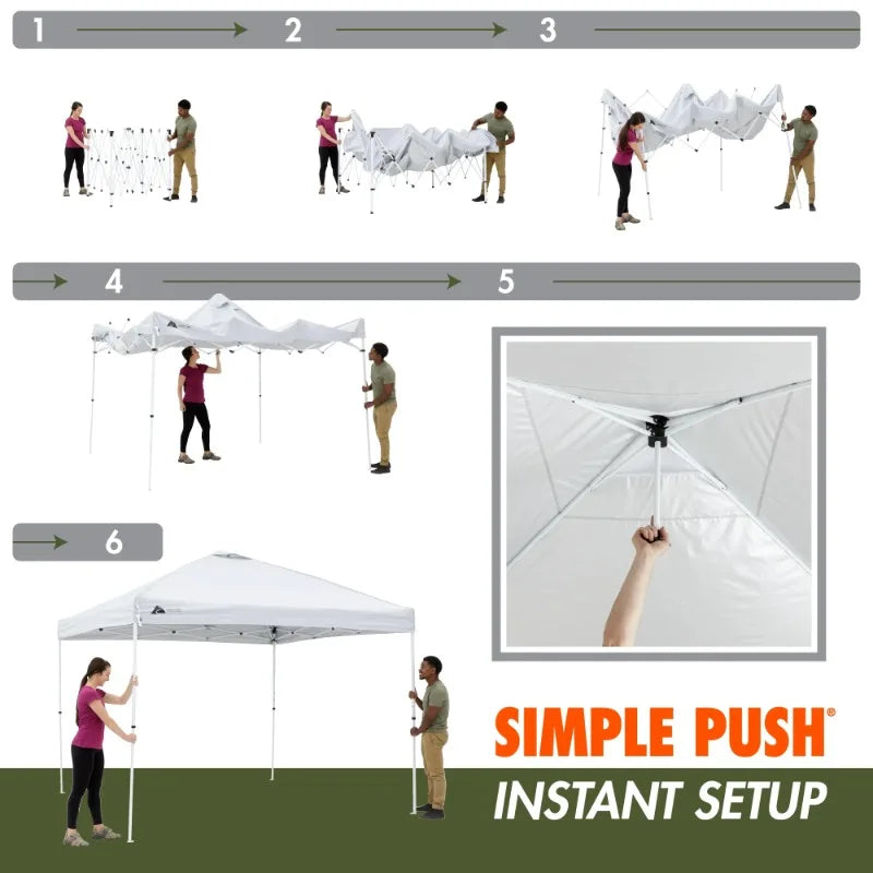 10x10 Instant Pop Up Canopy Tent with Simple Push Setup – Straight Leg Pop-Up Tent for Tailgating, Camping & Events