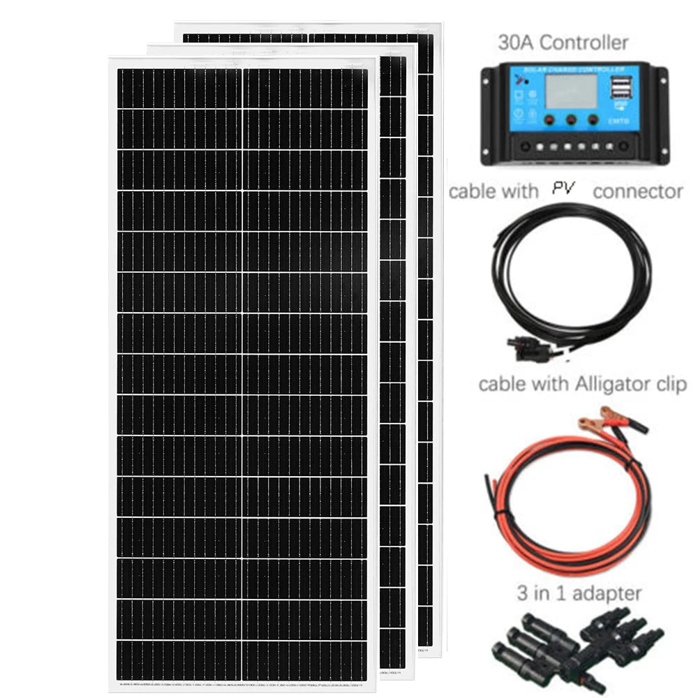 Rigid Solar Panel 1000W / 400W / 500W / 300W / 200W / 100W Solar Panels Charger Battery Charging Module Cell For Car Boat Home R
