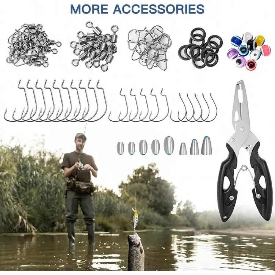 Fish Bait, Fishing Tackle Box With Fishing Gear, Crankbait, Spoon, Fishing Hooks, Sinkers And Other Accessories, Fishing Lures, Fishing Lures, Men's Gifts, Bass, Freshwater