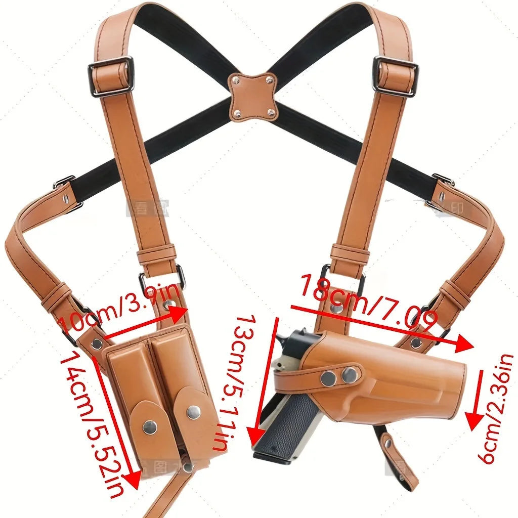 New Universal Vertical Shoulder Strap Holster Tactical Underarm Universal G17 Holster Type 92 1911 Leather Gun Bag