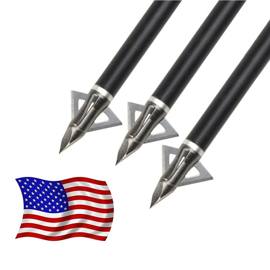12pcs 100 Grain Arrowheads Stainless Steel 3 Blades Broadheads Archery Hunting Arrow Tips Bow Shooting Hunting Target Point