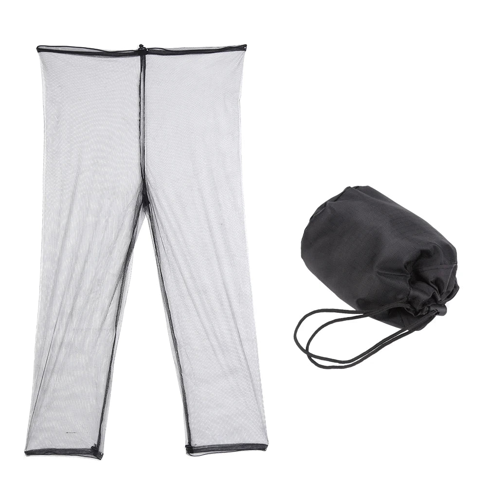 Summer Anti Mosquito Bug Mesh Pants Insect Net Cover Bug Protection Net Pants with Storage Bag Outdoor Fishing Apparel