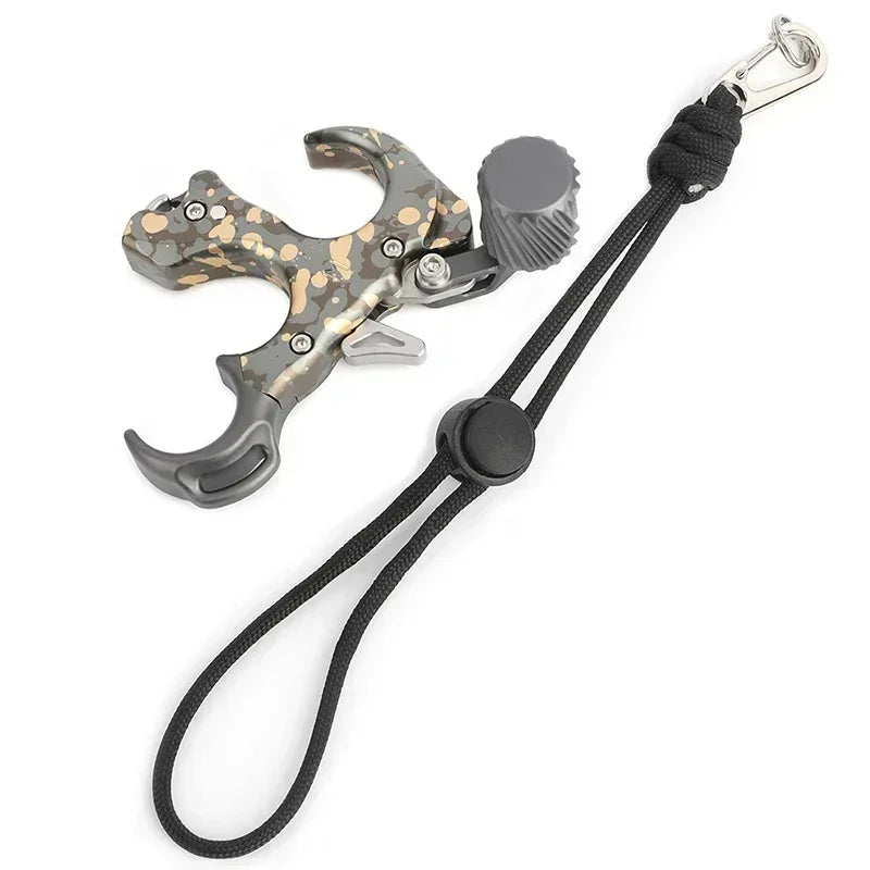 Archery Release Aid, 3/4 Finger Aluminum Grip, Thumb Trigger for Compound Bow, Hunting & Target Shooting, Left/Right Hand Compatible Archery Accessories