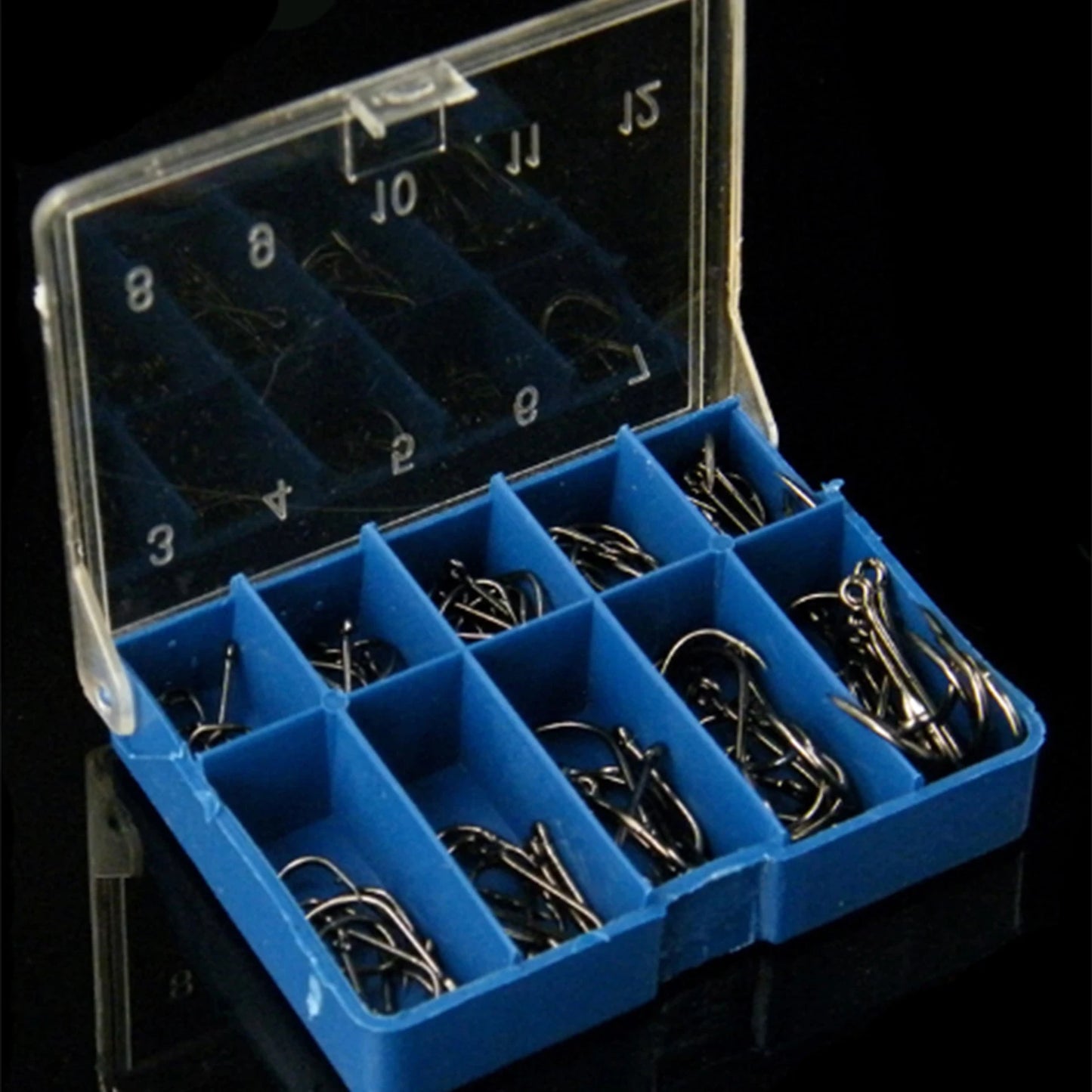 100pcs Iseama Fishing Hooks Size 3-12 Black with Loop High Carbon Steel for Wild Fishing Fly Fishing tools