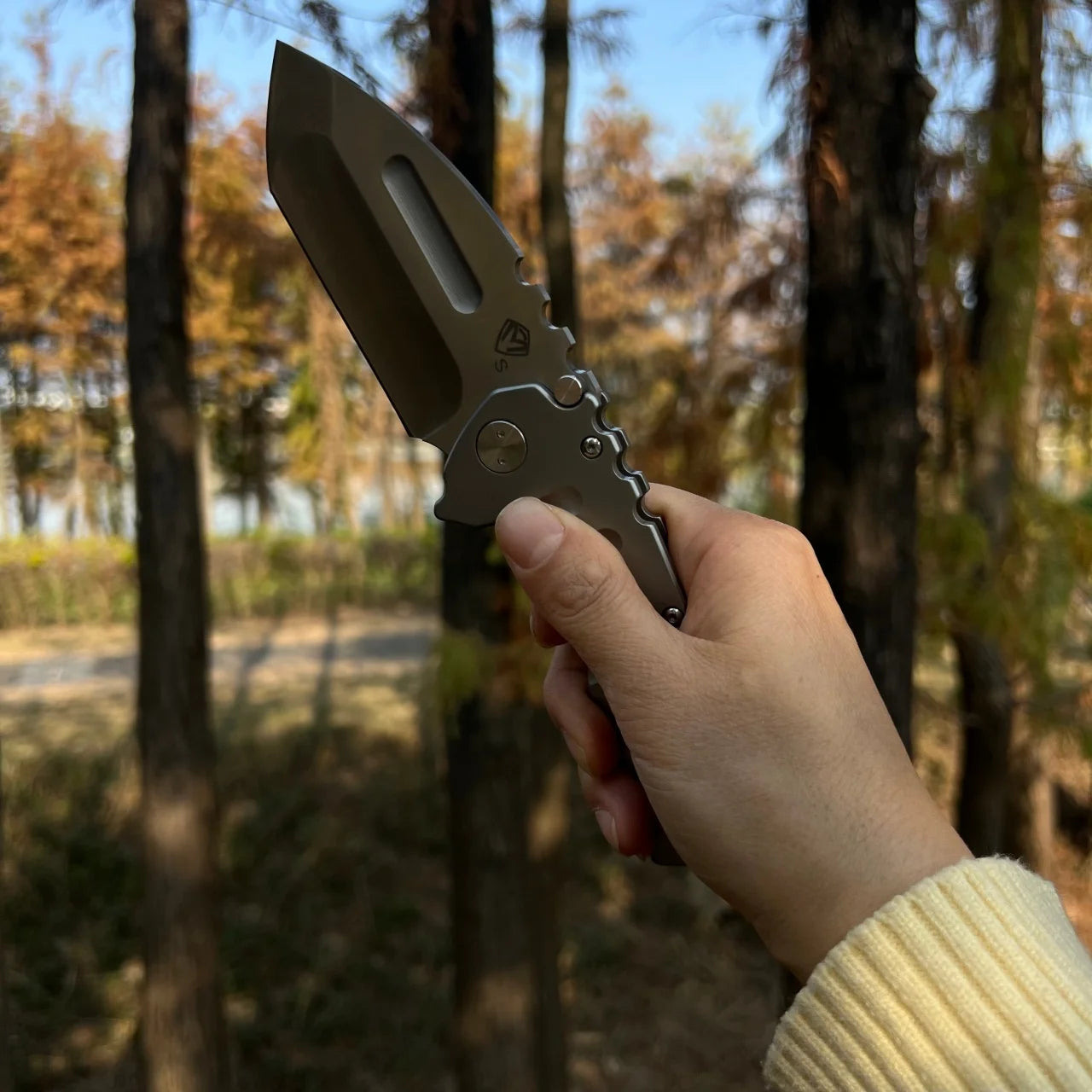 D2 blade +D2 handle integrated folding knife, heavy-duty all-steel knife, outdoor camping fishing equipment, knife fan collectio
