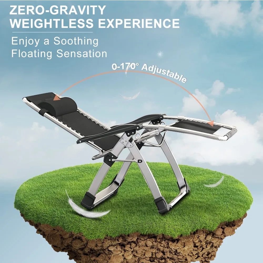 2 Pack Zero Gravity Chair, Outdoor Lounge Chairs Sun Loungers with Removable Cushion,Headrest,Cup Holder,Reclining, Customized