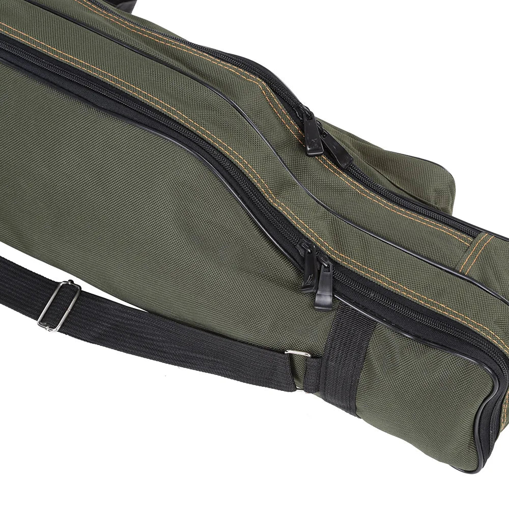 Portable Folding Fishing Rod Carrier Canvas Fishing Pole Tools Storage Bag Case Fishing Gear Tackle