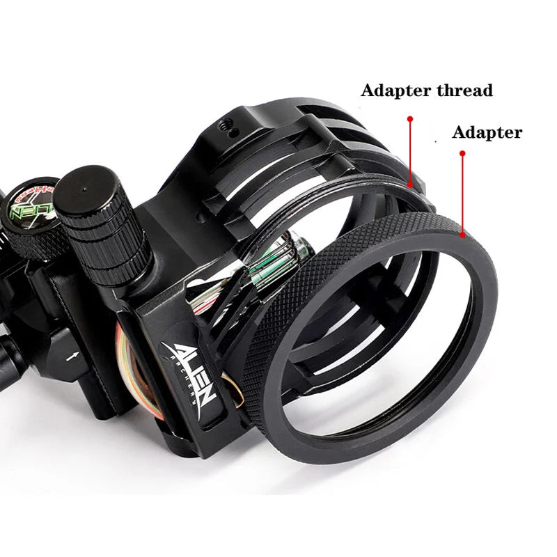 Archery 5-Pin Sight Shockproof Armored Casing with Rubber Bushing Dampeners for High Recoil Bows and Rainy Muddy Field Shooting Conditions