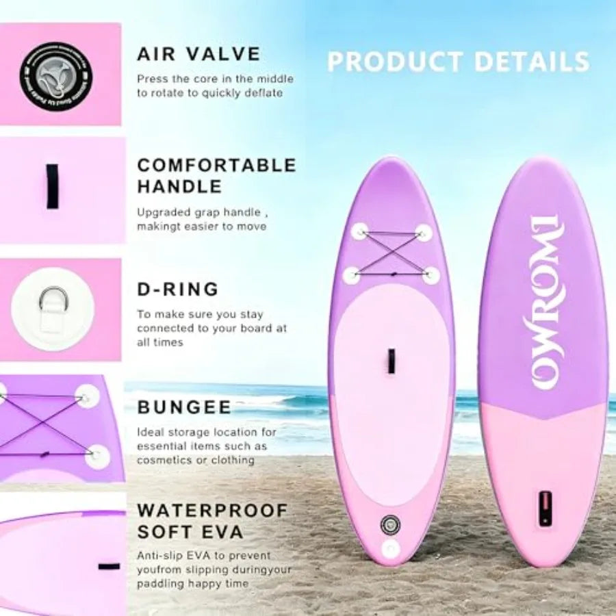 Stand Up Paddle Board for recreational use, PVC material, blue color, non-slip comfort deck and lightweight durable fin