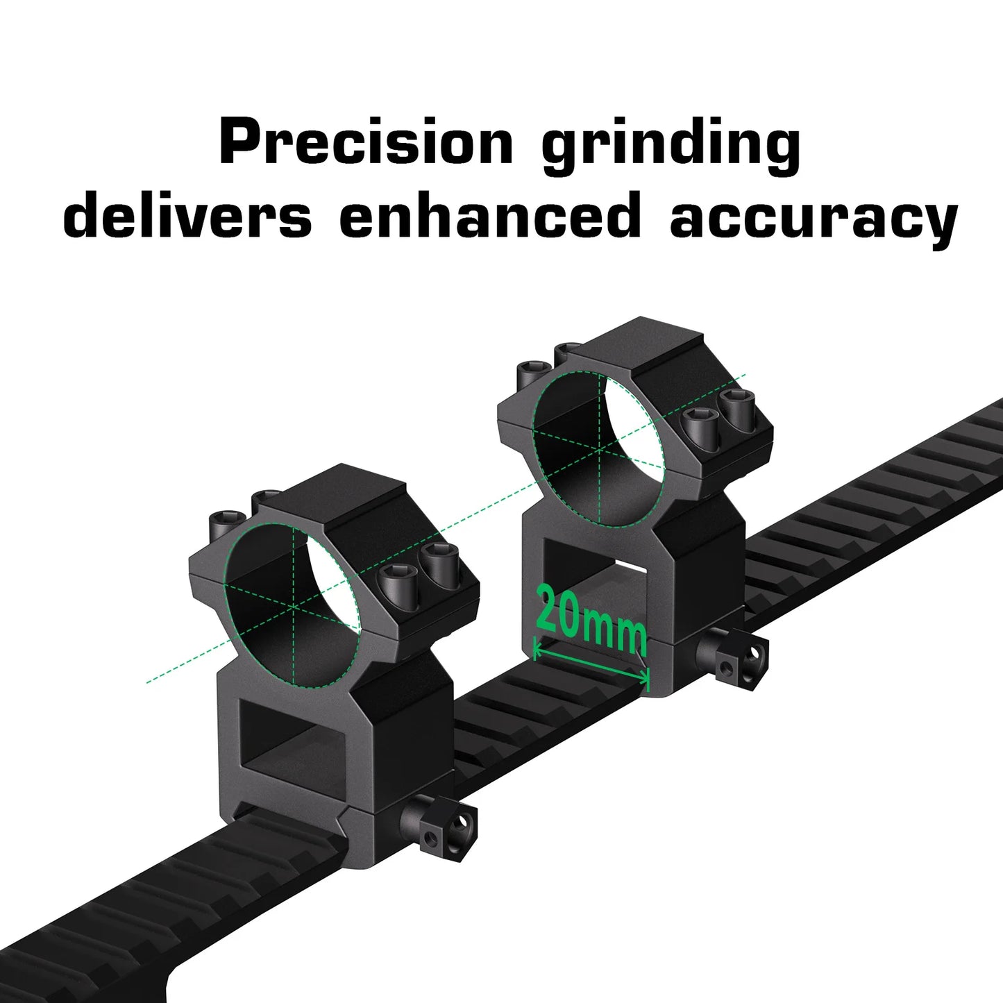 Aquilifer 25.4mm/30mm Picatinny Rail Scope Rings 2-Piece Aluminum High Profile Tactical Optic Mounts for Hunting Shooting