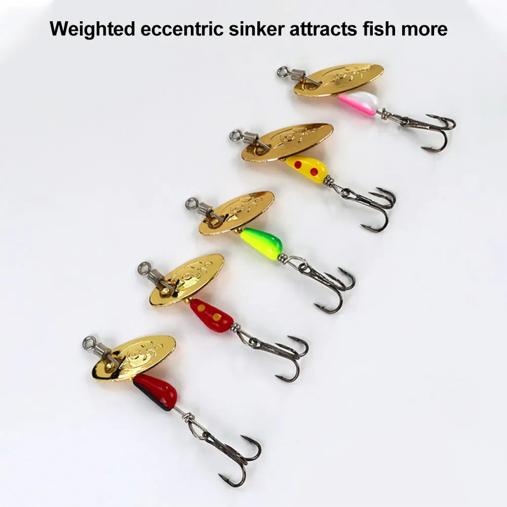 5Pcs Metal Spinner Spoon Fishing Lure Wobblers Artificial Bait for Carp Bass Pesca