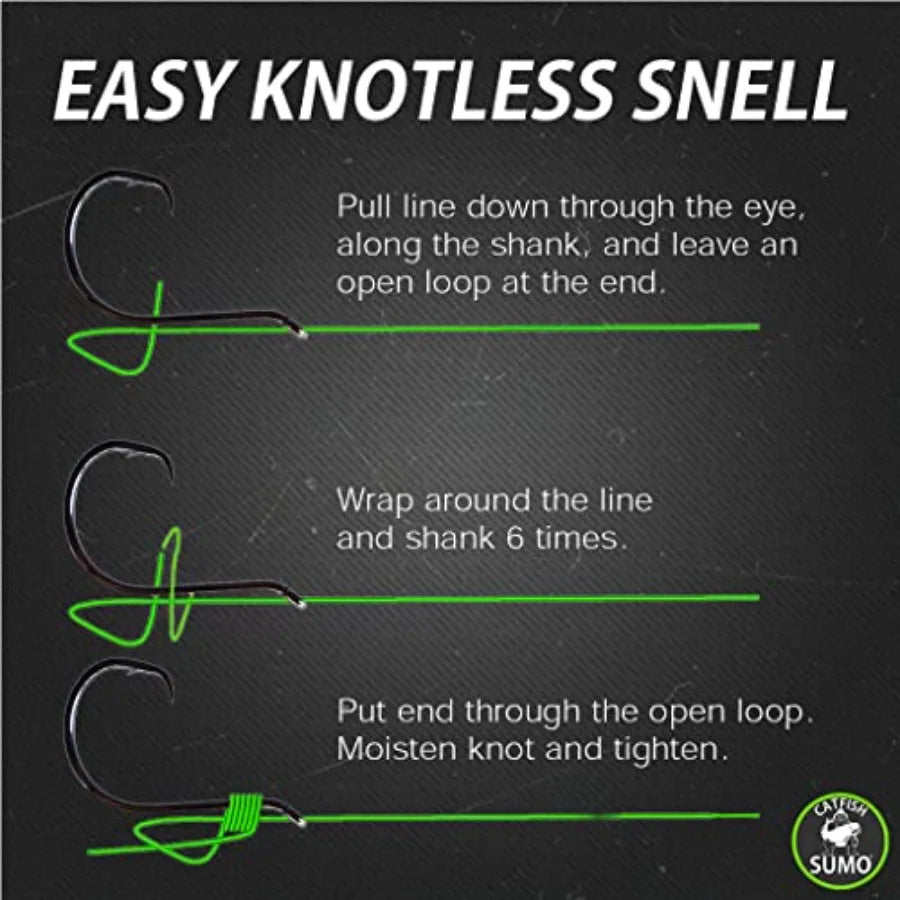 Hangry Catfish Hooks - Straight Shank Circle Hooks for Big Catfish