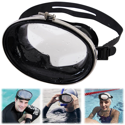 Snorkeling Equipment Mask HD Waterproof Fisherman Swimming Goggles Stainless Steel Anti-Fog Silicone HD Tempered Glass Dive-Mask