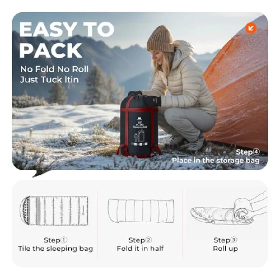 Cotton Flannel XXL Cold Weather Sleeping Bags for Adults Big and Tall, 90x39 Inch 4 Season Camping Sleeping Bag, Waterproof Mac
