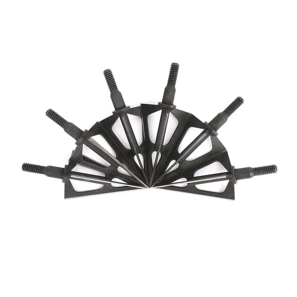 Archery Broadheads 12pcs 100Grain Stainless Steel 3 Sharp Fixed Blades Screw-in Arrow Tips for DIY Arrow Shaft Compound Recurve Bow Hunting Shooting Target Practice Sports Accessories