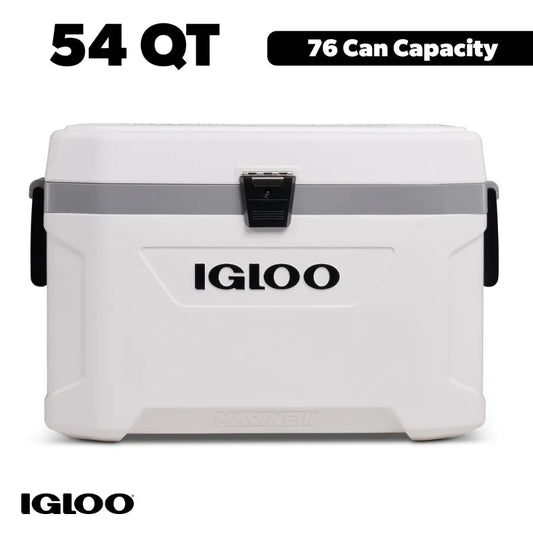 54 QT Marine Ultra Ice Chest Cooler for Boating and Outdoor Use, White, Heavy-Duty Insulation, Leak-Proof Design, Extended Ice