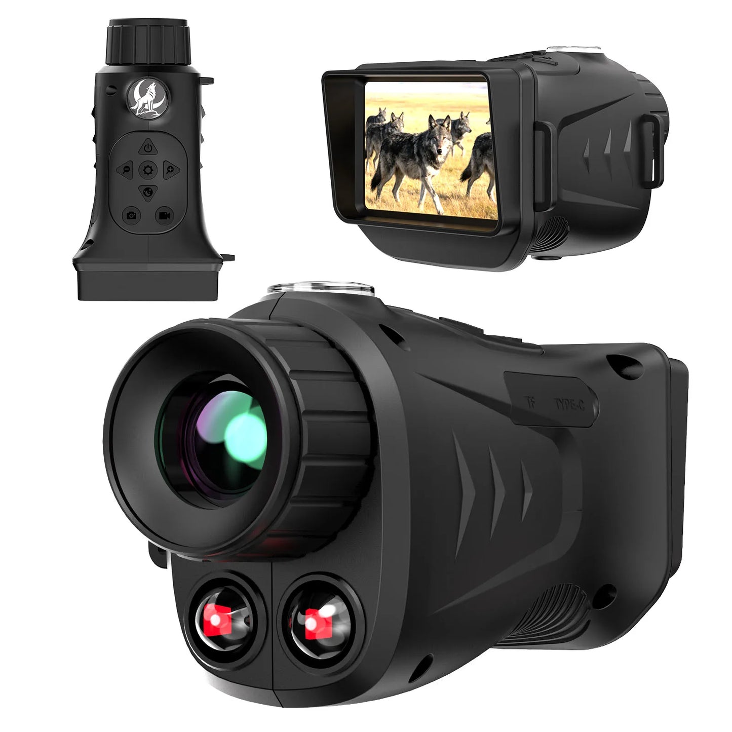 4K Infrared Night Visions Device Rechargeable Night Visions Monocular with 2.8 Inch Large Screen 18X Digital Zoom for Camping