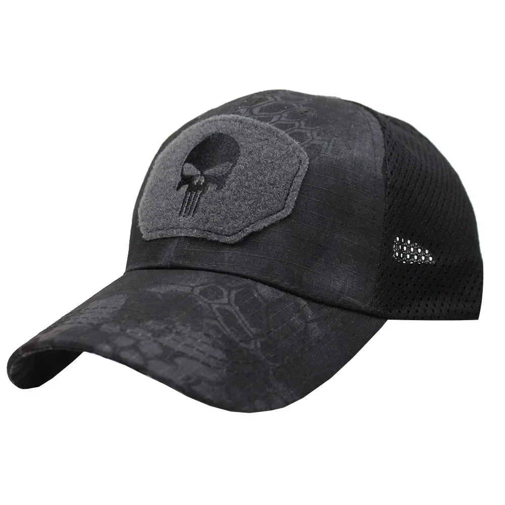 Camouflage Baseball Cap Mesh Breathable Special Forces Tactical Camo Hat Skull Duck Visor Hat