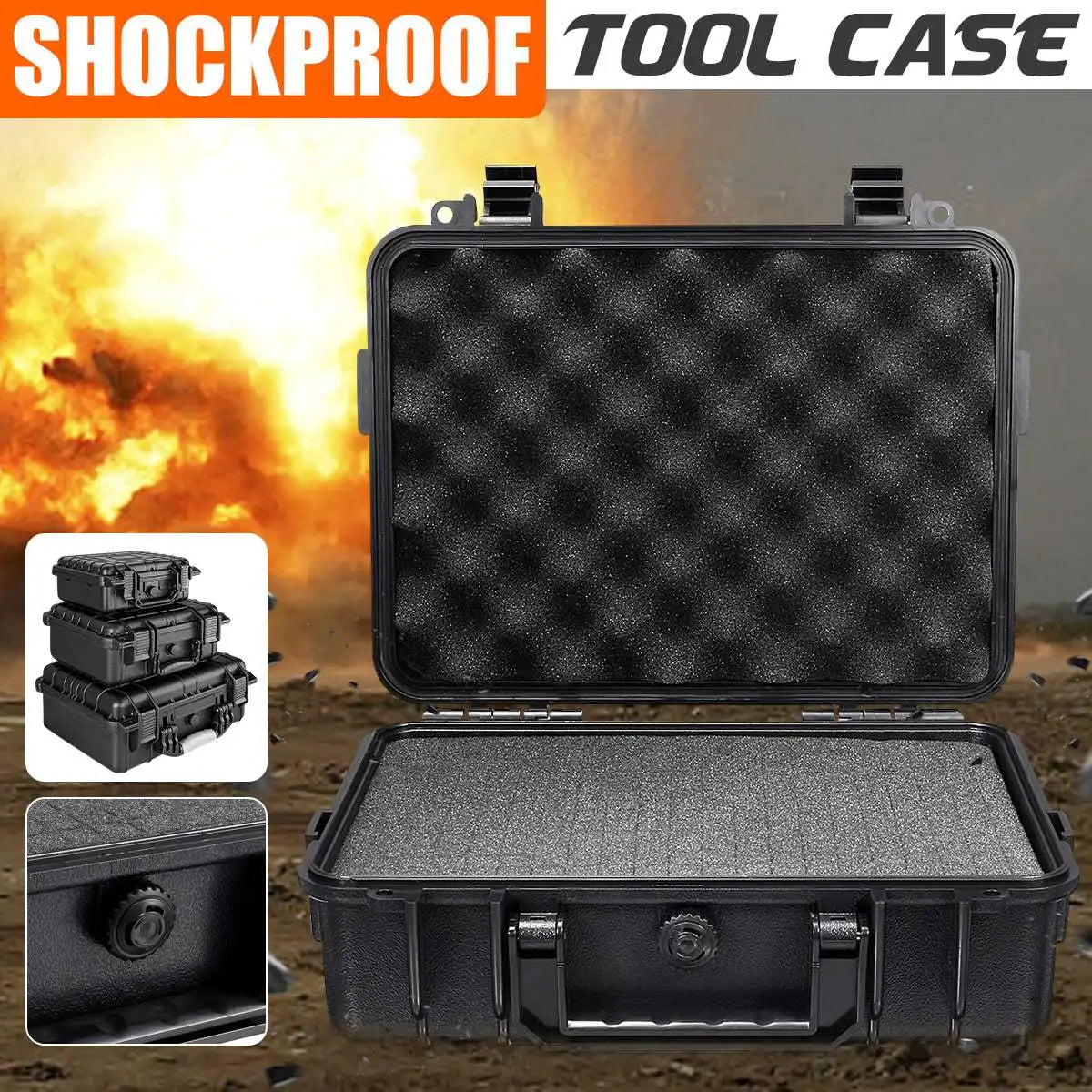 9 Sizes Waterproof Hard Case Box Storage Box Tool Organizer Tool Box Safety Equipment Case with Sponge Suitcase Tool Kit Case