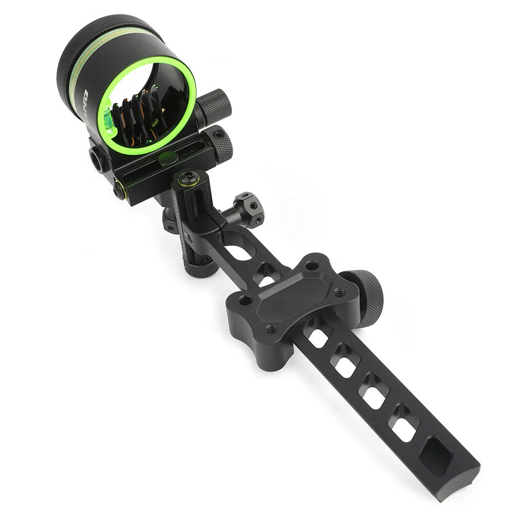 Compound Bow Sight 5Pin 0.019" Fiber Optic Adjustable Alloy Right Hand for Hunting Target Shooting Outdoor Accessories