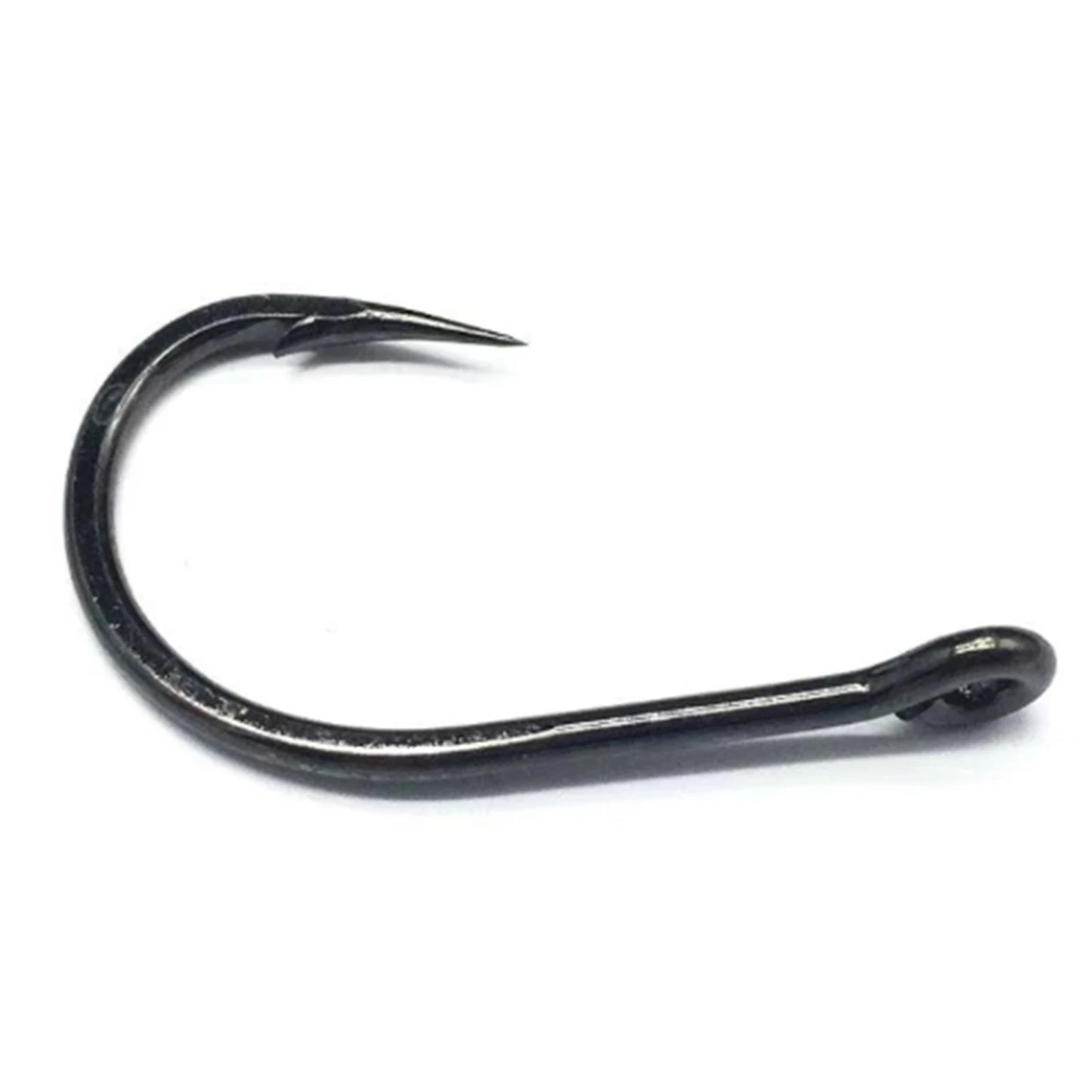 100pcs Iseama Fishing Hooks Size 3-12 Black with Loop High Carbon Steel for Wild Fishing Fly Fishing tools