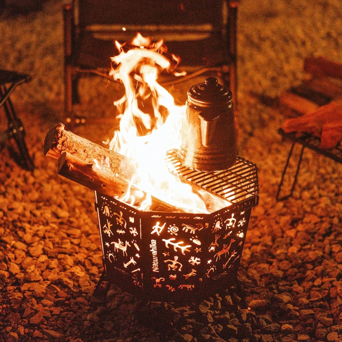 Naturehike Portable Wood-Burning Fire Pit Outdoor Picnic Wood Stove Multi-Fuel Fire Pit Charcoal Grill Burner